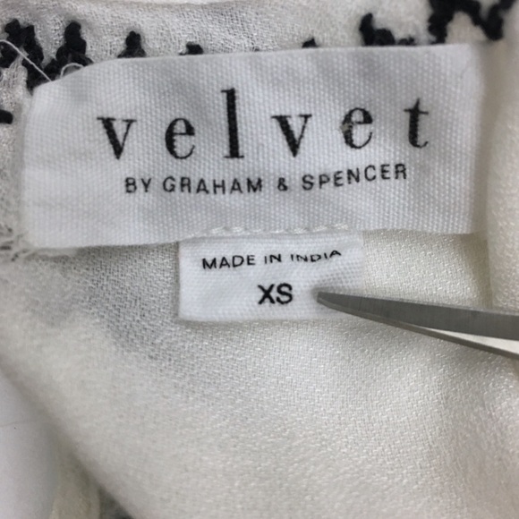 VELVET Graham & Spencer Top Peasant Tassel Sleeveless Boho Embroidered Size XS - Picture 5 of 11